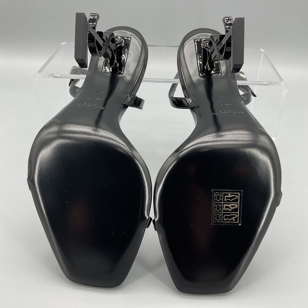 NEW Saint Laurent Women 110mm Opyum YSL Patent Leather Sandals Black Size 11/41 - Picture 8 of 10